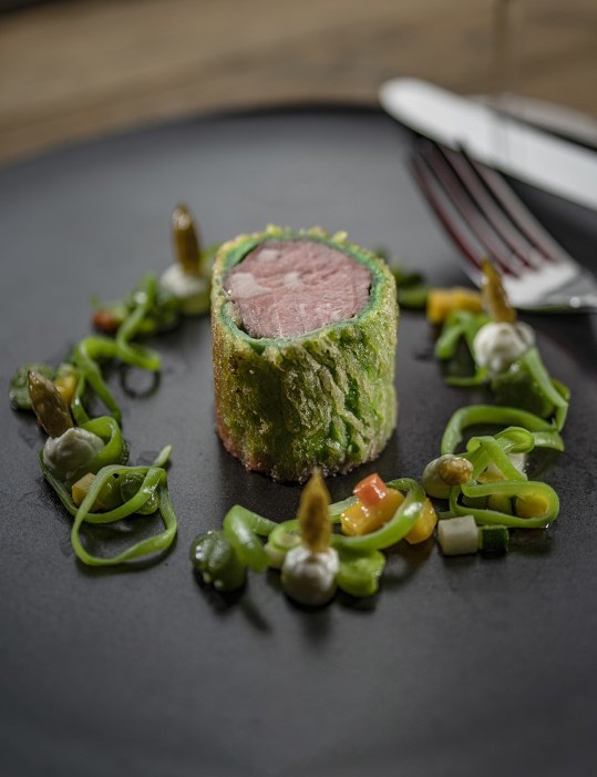 Gericht von Ralph Knebel: Rind im Gemüsemantel